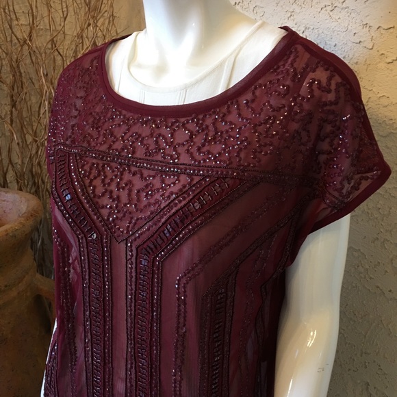 WHBM • Madder Red • embellished top Sz S - Picture 6 of 10